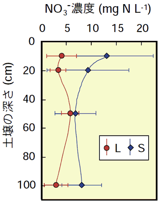 �}�S�@�y�됅����NO3-�Z�x�̉������z