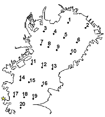 �}�P�@�����p���p���ɐݒ肳�ꂽ20�̒�_���F�����󂪁C���l�E�ċ��`�B