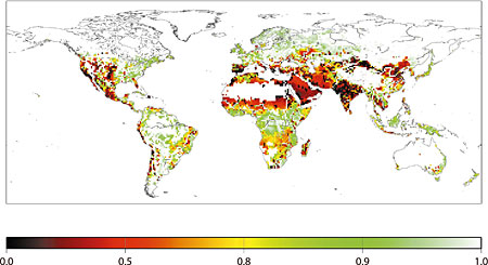 �}�S�@���P�ʂŐ��v�����v�Z���Ԓ��̐����v�ʂɑ΂���͐삩��̎搅�ʂ̊����@�@�P�͌v�Z���Ԓ��A���P�ʂ̐����v���͐삩��̎搅�Ŋ��S�ɖ�������邱�Ƃ��A�O�͑S����������Ȃ����Ƃ������B�Ԃ��Ȃ��Ă���Ƃ��낪���̊����̒Ⴂ���N���n��ł���i���F�T�n�������i�A�t���J�̖k���j��I�[�X�g�����A�������A�V�x���A�i���[���V�A�嗤�̖k�����j�A�O���[�������h�Ȃǂ͐l�������Ȃ��A���̎��v���قƂ�ǂȂ����ߔ��i���S�ɖ��������j�Ǝ�����Ă���j�B