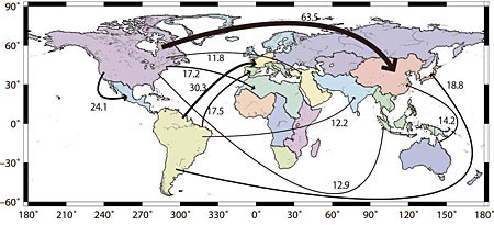 �}�T�@���z���̗A�o�t���[�i�S�́j�k�P�ʂ�km3/�N�l