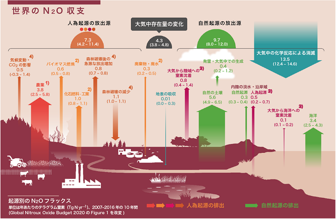 世界の一酸化二窒素（N2O）収支 2020年版を公開｜2020年度｜国立環境研究所