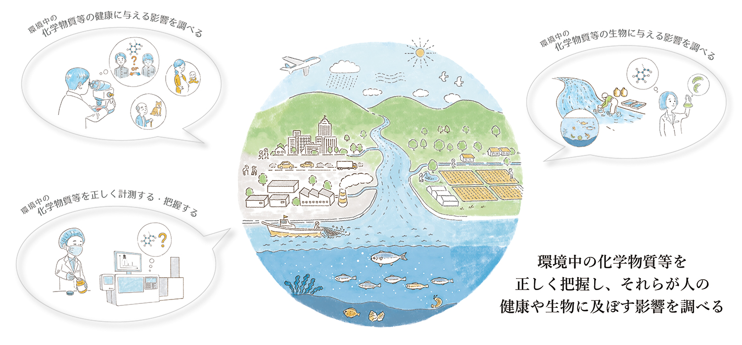 図：研究概要　環境リスク・健康領域