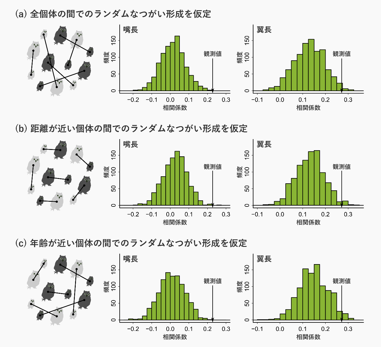 同類交配の存在を示す結果