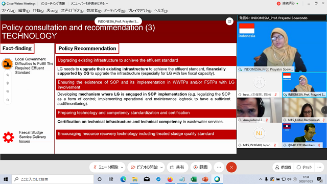 Image of Online presentation on the fact found and policy recommendation by the delegates of Indonesia