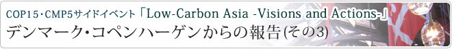 COP15・CMP5日本政府サイドイベントにおける国立環境研究所の関連活動の紹介－デンマーク・コペンハーゲンからの報告(その3)