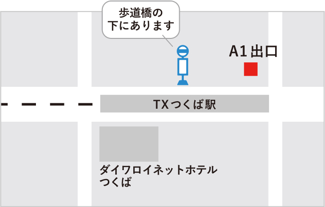 無料バスの行きのバスのりば地図