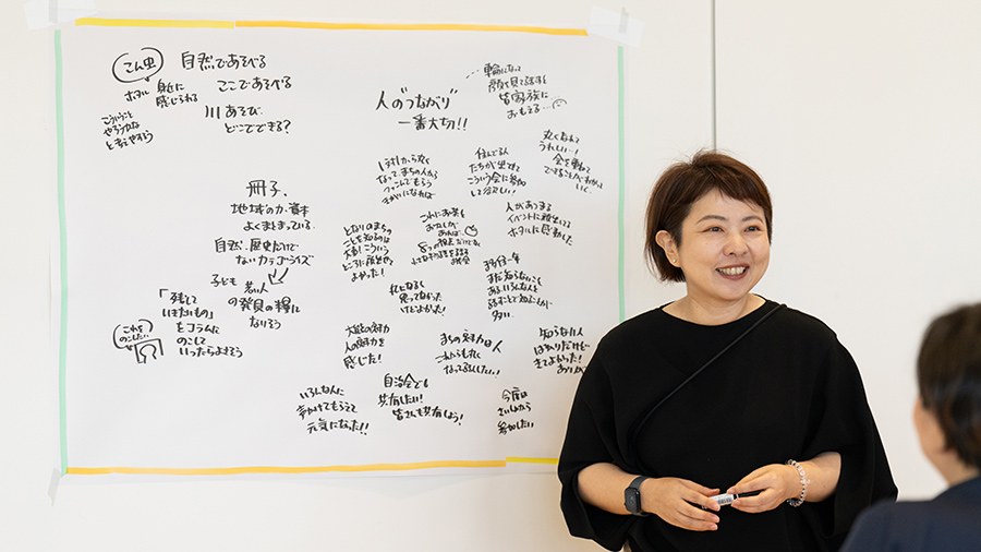 グラフィックレコーディングについて解説する玉有さん