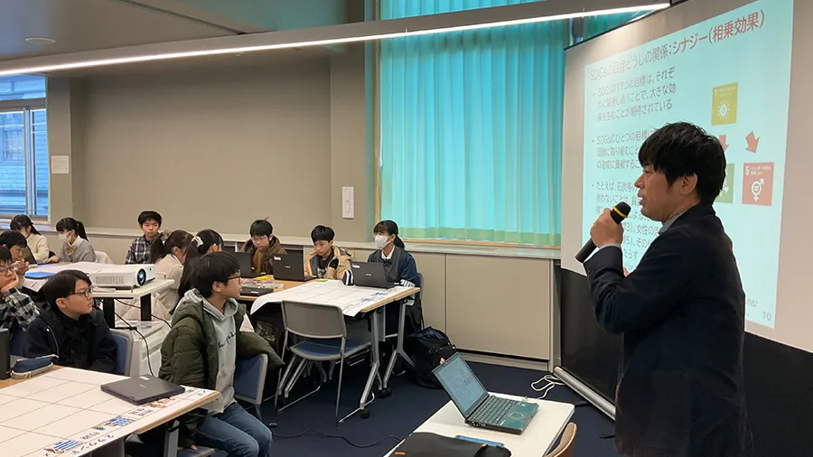 SDGsの目標達成には連携が大事であるとお話されました