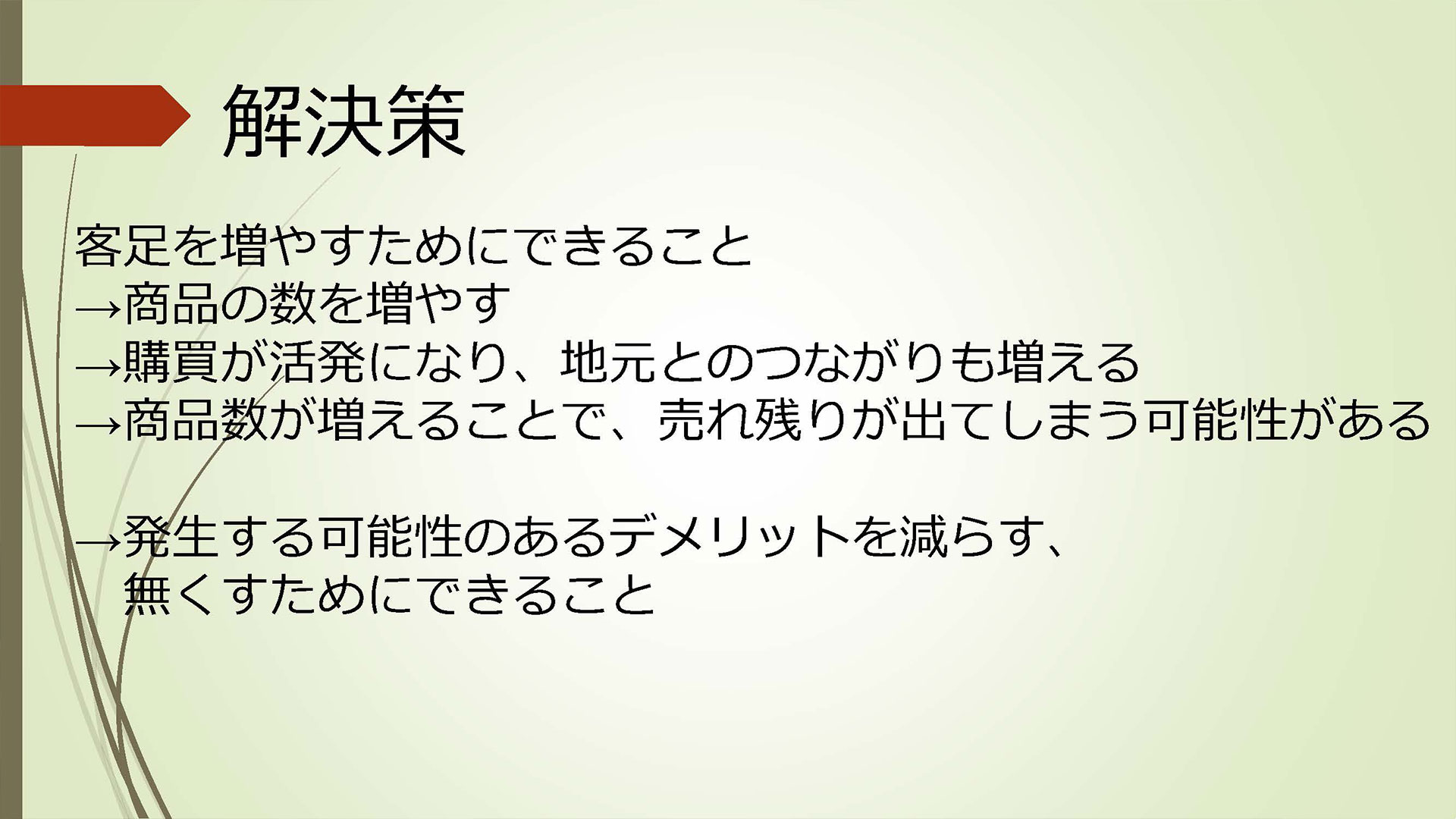 グループ名「購買部革命軍☆」の発表スライド