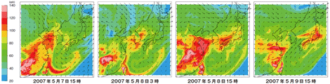 図3　シミュレーションモデルで計算されたオゾン濃度　（クリックで拡大画像がポップアップします）