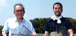 中村泰男（左）と金谷弦（右）の写真