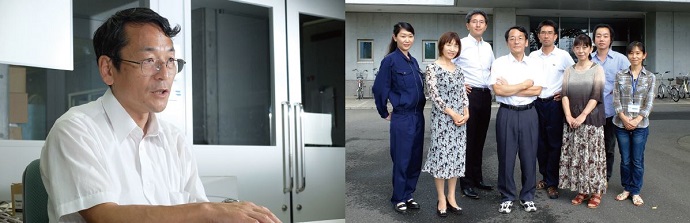 鈴木規之の写真（左）とリスク管理戦略研究室のみなさんの写真（右）