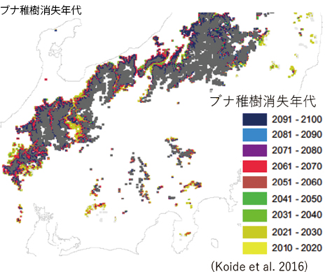 気候変動に伴う植物の分布の変化の図-2