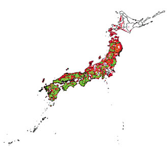 生息適地の地図