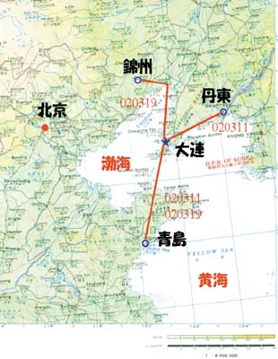 飛行コースの図