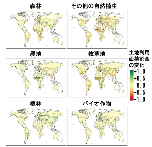 開発した空間詳細化した土地利用シナリオの例（クリックすると拡大表示されます）