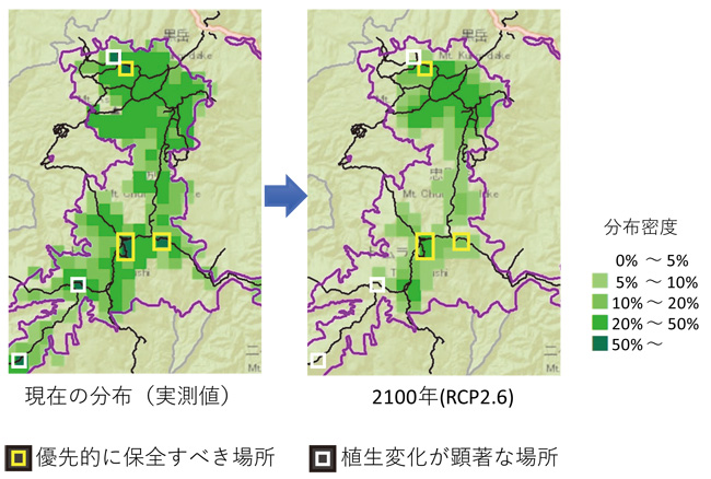 現在と2100年の変化予測