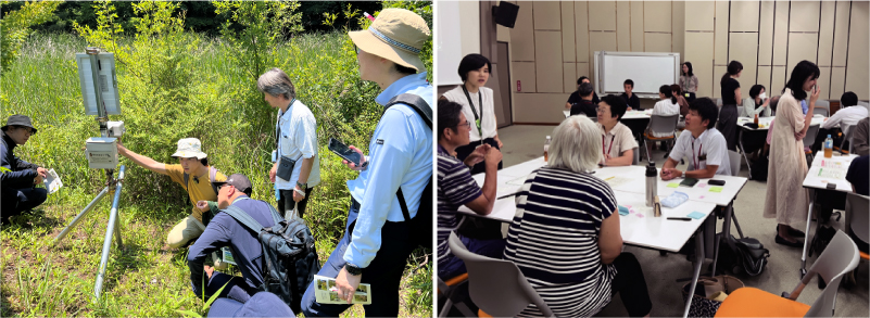 左から、緑地見学会・意見交換会