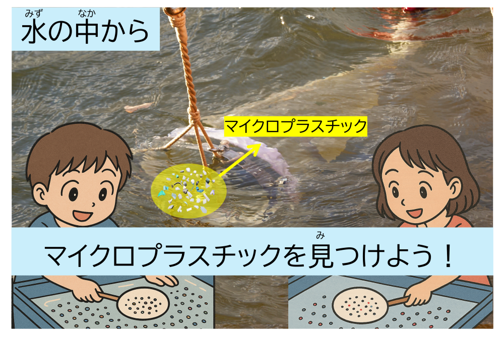 水の中からマイクロプラスチックを見つけよう！の写真