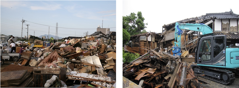 片付けごみと解体ごみの写真