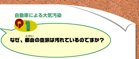 Ｑ1）なぜ、都会の空気は汚れているのですか？