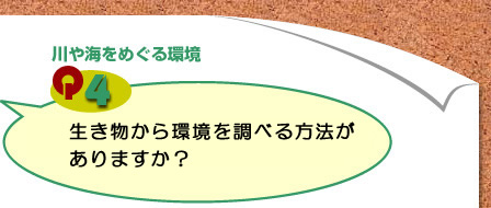 Ｑ4）生き物から環境を調べる方法がありますか？