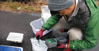 写真：定期河川水質調査