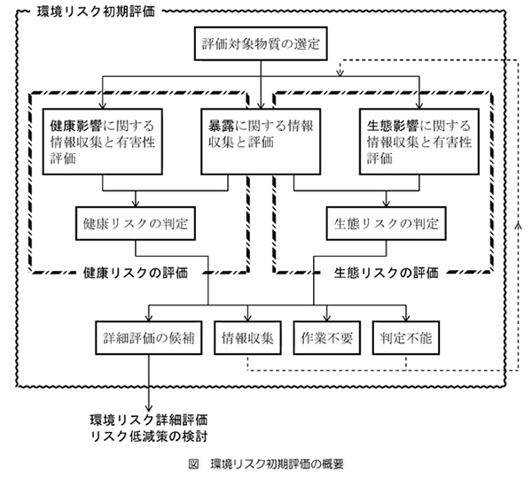 「環境リスク初期評価の概要」を示すフロー図