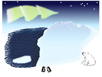 「北極・南極（シロクマ・ペンギン）」イメージ挿絵