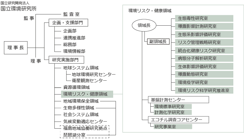 環境リスク・健康領域の組織図