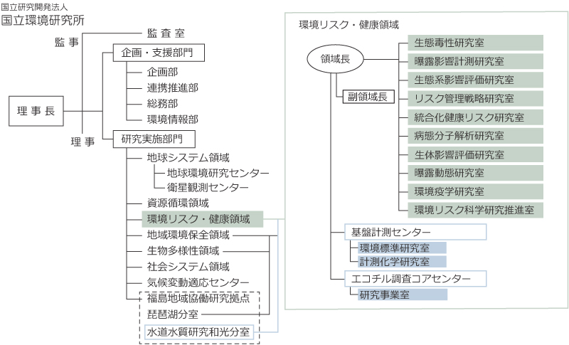 環境リスク・健康領域の組織図
