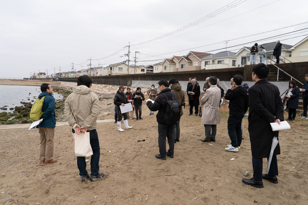 男里川河口サイト視察の様子