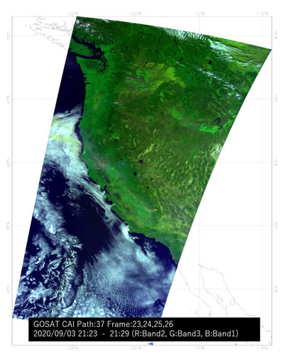 CAI image over California, America.