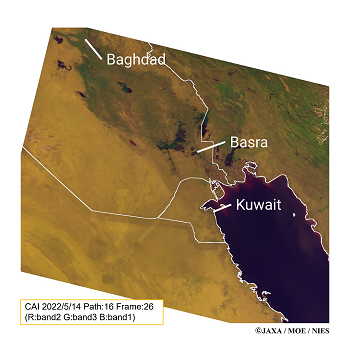 GOSATが観測したイラクの砂嵐
