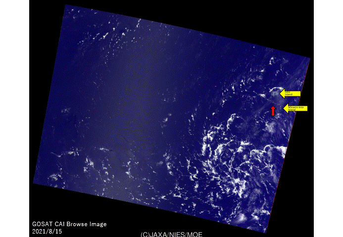 Floating pumice from undersea volcano eruption near Ioto Island (Iwo Jima)
