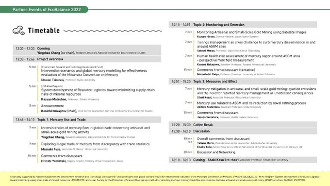 event timetable