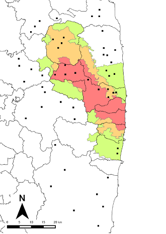 録音調査地点の地図