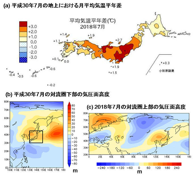 平成30年７月の猛暑の発生状況を表した図の画像