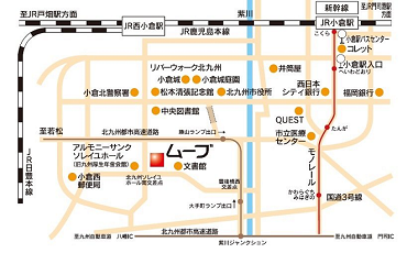 北九州会場の北九州市立男女共同参画センタームーブの地図